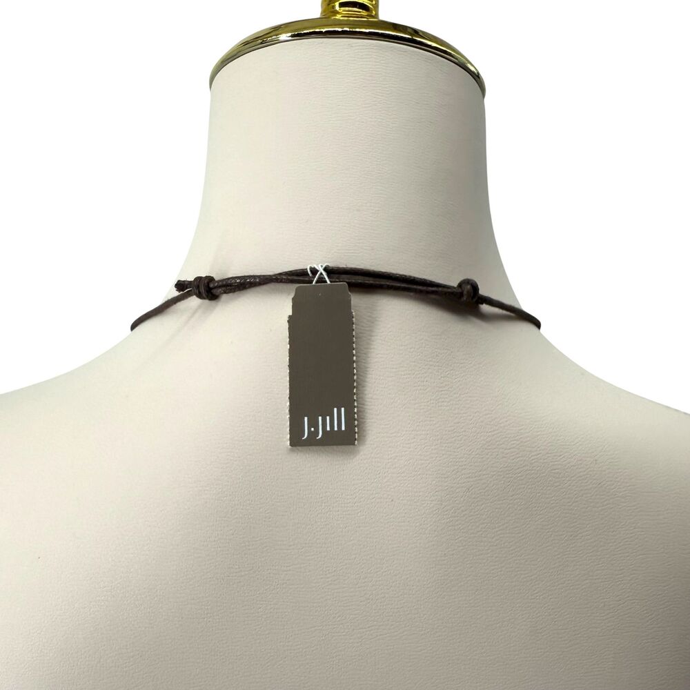 J. Jill Beaded Necklace Y Strand Blue Teardrop Lapis Pendant Cord Adjustable NWT - Picture 9 of 10